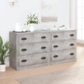 vidaXL, vidaXL Sideboards 2 Stk. Betongrau Holzwerkstoff