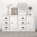 vidaXL, vidaXL Sideboards 2 Stk. Weiß Holzwerkstoff