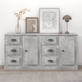 vidaXL, vidaXL Sideboards 2 Stk. Betongrau Holzwerkstoff