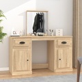 vidaXL, vidaXL Schminktisch mit Spiegel Sonoma-Eiche 130x50x132,5 cm