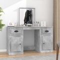 vidaXL, vidaXL Schminktisch mit Spiegel Betongrau 130x50x132,5 cm