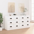 vidaXL, vidaXL Sideboards 2 Stk. Weiß Holzwerkstoff