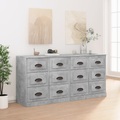 vidaXL, vidaXL Sideboards 2 Stk. Betongrau Holzwerkstoff