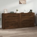 vidaXL, vidaXL Sideboards 2 Stk. Braun Eichen-Optik Holzwerkstoff