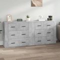 vidaXL, vidaXL Sideboards 2 Stk. Betongrau Holzwerkstoff