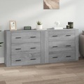 vidaXL, vidaXL Sideboards 2 Stk. Grau Sonoma Holzwerkstoff