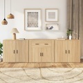 vidaXL, vidaXL Sideboards 3 Stk. Sonoma-Eiche Holzwerkstoff