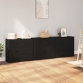 vidaXL, vidaXL Sideboards 3 Stk. Schwarz Holzwerkstoff