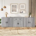 vidaXL, vidaXL Sideboards 3 Stk. Grau Sonoma Holzwerkstoff