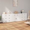 vidaXL, vidaXL Sideboards 3 Stk. Weiß Holzwerkstoff