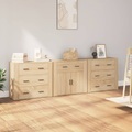 vidaXL, vidaXL Sideboards 3 Stk. Sonoma-Eiche Holzwerkstoff