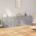 vidaXL, vidaXL Sideboards 3 Stk. Grau Sonoma Holzwerkstoff
