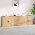 vidaXL, vidaXL Sideboards 3 Stk. Sonoma-Eiche Holzwerkstoff