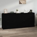 vidaXL, vidaXL Sideboards 2 Stk. Schwarz Holzwerkstoff