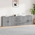 vidaXL, vidaXL Sideboards 3 Stk. Grau Sonoma Holzwerkstoff