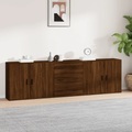 vidaXL, vidaXL Sideboards 3 Stk. Braun Eichen-Optik Holzwerkstoff