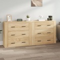 vidaXL, vidaXL Sideboards 2 Stk. Sonoma-Eiche Holzwerkstoff