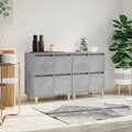 vidaXL, vidaXL Sideboards 2 Stk. Betongrau 60x35x70 cm Holzwerkstoff
