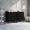 vidaXL, vidaXL Sideboards 2 Stk. Schwarz 60x35x70 cm Holzwerkstoff