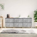 vidaXL, vidaXL Sideboards 3 Stk. Betongrau 60x35x70 cm Holzwerkstoff