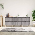 vidaXL, vidaXL Sideboards 3 Stk. Grau Sonoma 60x35x70 cm Holzwerkstoff