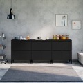 vidaXL, vidaXL Sideboards 3 Stk. Schwarz 60x35x70 cm Holzwerkstoff