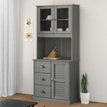 vidaXL, vidaXL Sideboard-Aufsatz VIGO Grau 78x30x100 cm Massivholz Kiefer