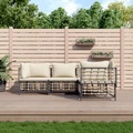 vidaXL, vidaXL 4-tlg. Garten-Lounge-Set mit Kissen Anthrazit Poly Rattan
