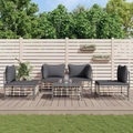 vidaXL, vidaXL 5-tlg. Garten-Lounge-Set mit Kissen Anthrazit Poly Rattan