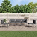 vidaXL, vidaXL 5-tlg. Garten-Lounge-Set mit Kissen Anthrazit Poly Rattan