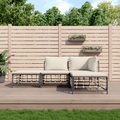 vidaXL, vidaXL 4-tlg. Garten-Lounge-Set mit Kissen Anthrazit Poly Rattan