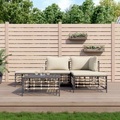 vidaXL, vidaXL 5-tlg. Garten-Lounge-Set mit Kissen Anthrazit Poly Rattan