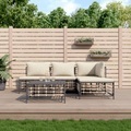 vidaXL, vidaXL 5-tlg. Garten-Lounge-Set mit Kissen Anthrazit Poly Rattan