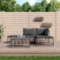 vidaXL, vidaXL 5-tlg. Garten-Lounge-Set mit Kissen Anthrazit Poly Rattan