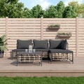 vidaXL, vidaXL 5-tlg. Garten-Lounge-Set mit Kissen Anthrazit Poly Rattan
