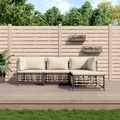 vidaXL, vidaXL 4-tlg. Garten-Lounge-Set mit Kissen Anthrazit Poly Rattan