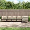 vidaXL, vidaXL 6-tlg. Garten-Lounge-Set mit Kissen Anthrazit Poly Rattan