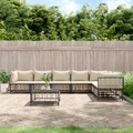 vidaXL, vidaXL 8-tlg. Garten-Lounge-Set mit Kissen Anthrazit Poly Rattan