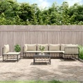 vidaXL, vidaXL 7-tlg. Garten-Lounge-Set mit Kissen Anthrazit Poly Rattan