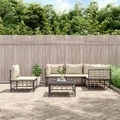 vidaXL, vidaXL 6-tlg. Garten-Lounge-Set mit Kissen Anthrazit Poly Rattan