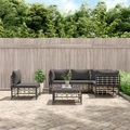 vidaXL, vidaXL 6-tlg. Garten-Lounge-Set mit Kissen Anthrazit Poly Rattan