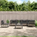 vidaXL, vidaXL 7-tlg. Garten-Lounge-Set mit Kissen Anthrazit Poly Rattan