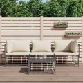 vidaXL, vidaXL 4-tlg. Garten-Lounge-Set mit Kissen Anthrazit Poly Rattan