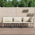 vidaXL, vidaXL 3-tlg. Garten-Lounge-Set mit Kissen Anthrazit Poly Rattan