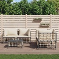 vidaXL, vidaXL 5-tlg. Garten-Lounge-Set mit Kissen Anthrazit Poly Rattan