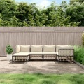 vidaXL, vidaXL 6-tlg. Garten-Lounge-Set mit Kissen Anthrazit Poly Rattan