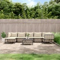 vidaXL, vidaXL 8-tlg. Garten-Lounge-Set mit Kissen Anthrazit Poly Rattan