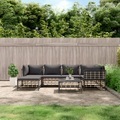 vidaXL, vidaXL 7-tlg. Garten-Lounge-Set mit Kissen Anthrazit Poly Rattan