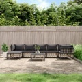 vidaXL, vidaXL 8-tlg. Garten-Lounge-Set mit Kissen Anthrazit Poly Rattan