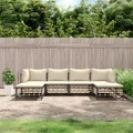 vidaXL, vidaXL 6-tlg. Garten-Lounge-Set mit Kissen Anthrazit Poly Rattan